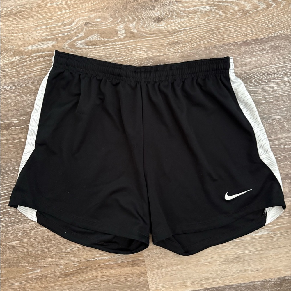 Nike Women's Black and White Athletic Shorts